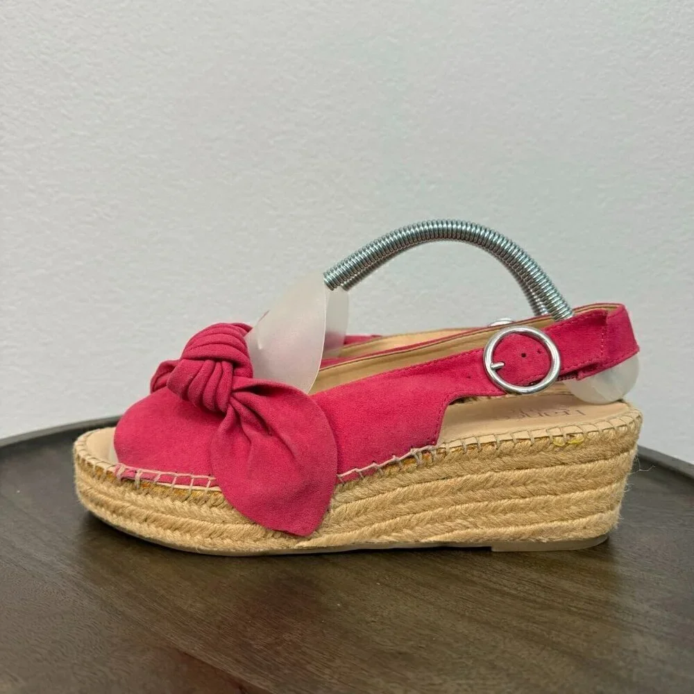 Franco Sarto Women's Pirouette Espadrille Bow Tie Slingback Wedge Sandal 9.5M